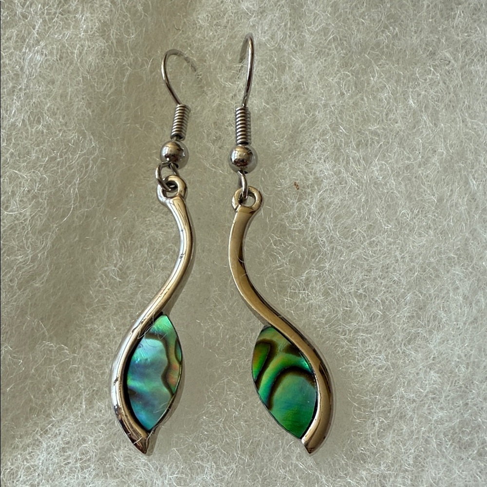 Silver Earrings with Abalone